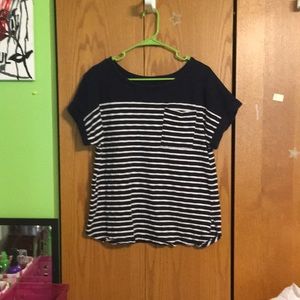 Striped tee with pocket